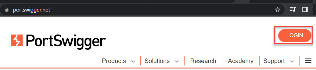 Figure 1.11 – PortSwigger LOGIN button